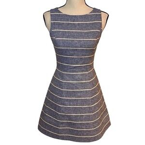 Alice + Olivia Lindsey Striped Fit and Flare Mini Dress Sz-2